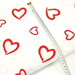 Tela da algodón Corazones Rojos Fondo Blanco 2 | Telas Lobo