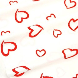Tela da algodón Corazones Rojos Fondo Blanco 2 | Telas Lobo