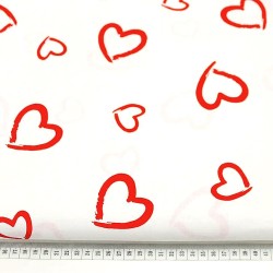 Tela da algodón Corazones Rojos Fondo Blanco 2 | Telas Lobo