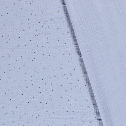 Tela de Doble Gasa Azul Cielo con lunares dorados | Telas Lobo