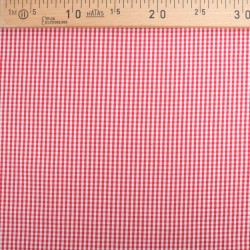 Tela Vichy Rojo y Blanco Cuadros Pequeños de 3mm  | Telas Lobo