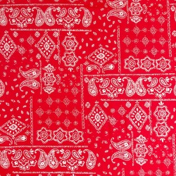 Tela de algodón Bandana Roja Clásica | Telas Lobo