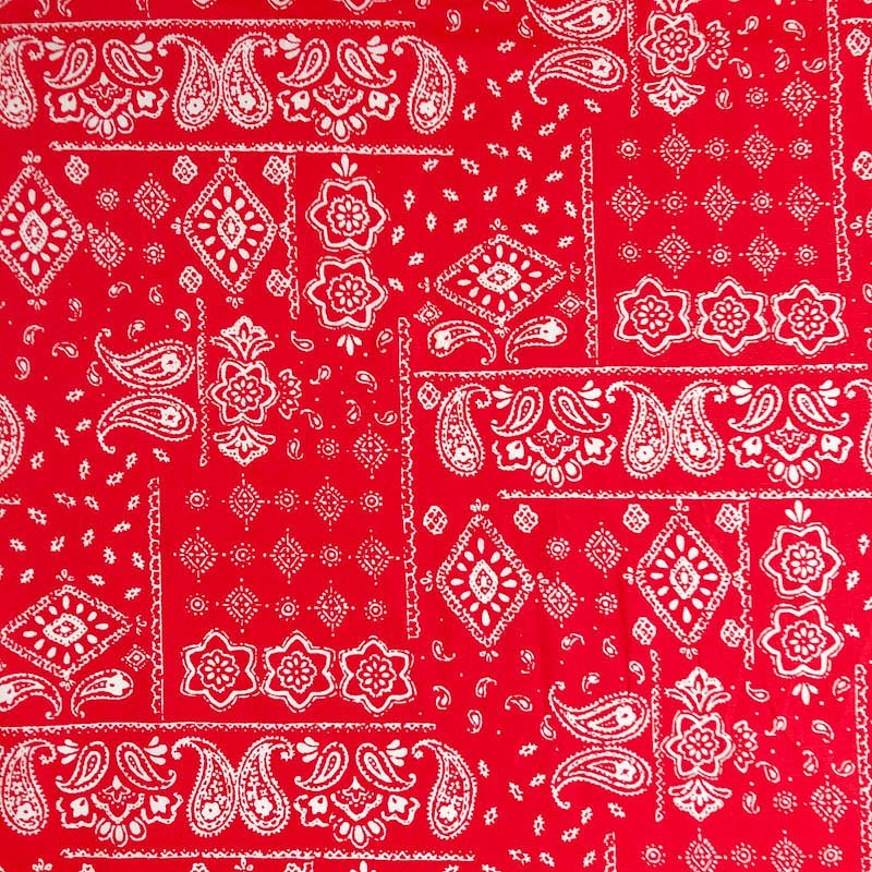 Tela de algodón Bandana Roja Clásica | Telas Lobo