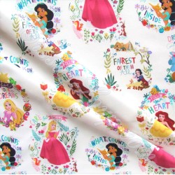 Tela Princesas Disney fondo blanco | Telas Lobo