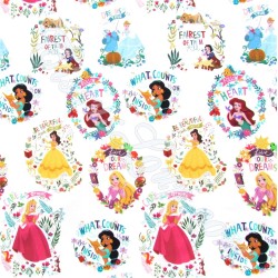 Tela Princesas Disney fondo blanco | Telas Lobo