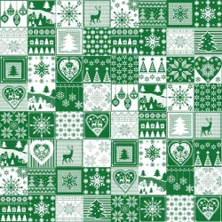 Tel d algodó Mosaic d Navida Fond verd | Telas Lobo