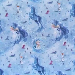 Tela de algodón  Disney Frozen Elsa y Caballo de agua Nokk | Telas Lobo