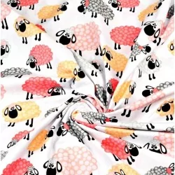 Tela de algodón Ovejas rosas | Telas Lobo
