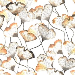 Tela de algodón de hojas de Ginkgo Biloba | Telas Lobo