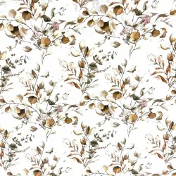Tela de algodón de eucalipto beige marrón | Telas Lobo