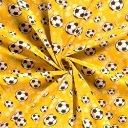 Tela Jersey  algodón de fútbol fondo amarillo | Telas Lobo