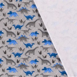 Tela Jersey algodón de Dinosaurios Fondo Gris | Telas Lobo