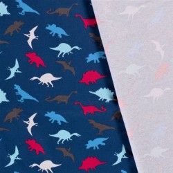 Tela Jersey algodón de Dinosaurios Fondo Azul Marino | Telas Lobo