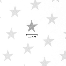 Tela de algodón de estrellas grises Fondo Blanco | Telas Lobo