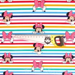 Tela de algodón  Minnie Mouse rayas arco iris Disney | Telas Lobo