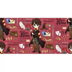 Tela Harry Potter fondo burdeos | Telas Lobo