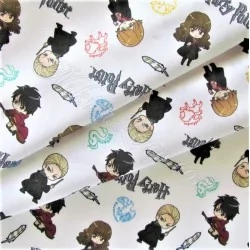 Tela de algodón Harry Potter fondo blanco | Telas Lobo