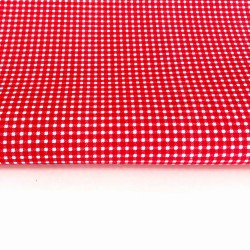 Tela algodón de Pequeños Cuadros Rojo y Blanco 3mm  | Telas Lobo