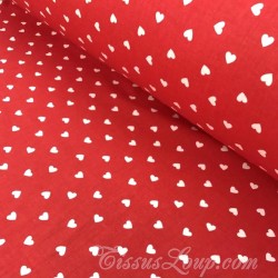 Tela de algodón Corazones Blanco fondo Rojo | Telas Lobo