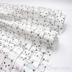 Tela de algodón de Gatos Blancos | Telas Lobo