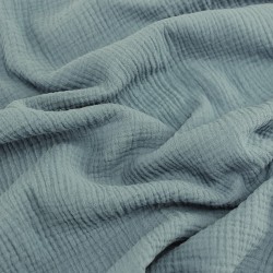 Tela Doble Gasa de algodón Azul Gris | Telas Lobo