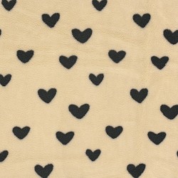 Tela de Piel Sherpa Corazones Fondo Beige | Telas Lobo