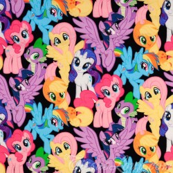 Tela Jersey My Little Pony Fondo Negro Mi Pequeño Pony