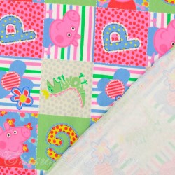 Tela Jersey algodón de Peppa Pig en Patchwork | Telas Lobo