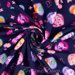 Tela Jersey algodón de  My Little Pony Fondo azul marino Mi pequeño pony  | Telas Lobo