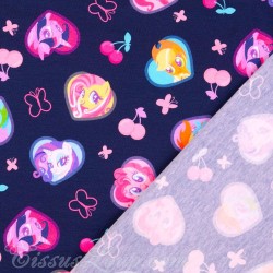 Tela Jersey algodón de  My Little Pony Fondo azul marino Mi pequeño pony  | Telas Lobo