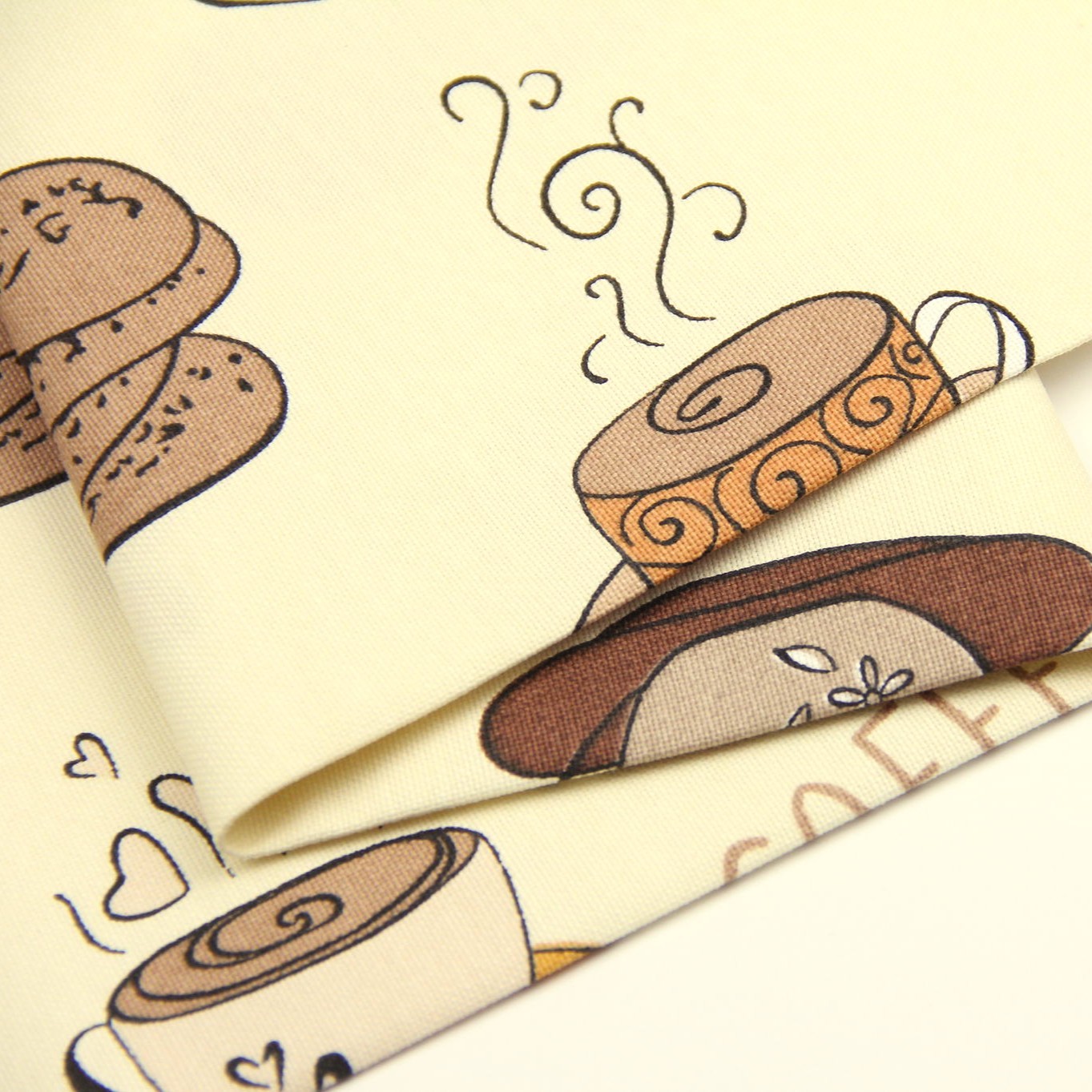Tela Deco Semi Panamá Café y Galletas Fondo Crema — 3