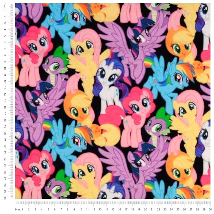 Tela Jersey My Little Pony Fondo Negro Mi Pequeño Pony — 2