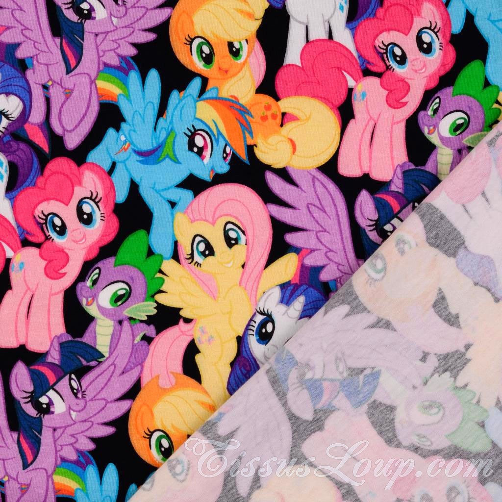 Tela Jersey My Little Pony Fondo Negro Mi Pequeño Pony — 4