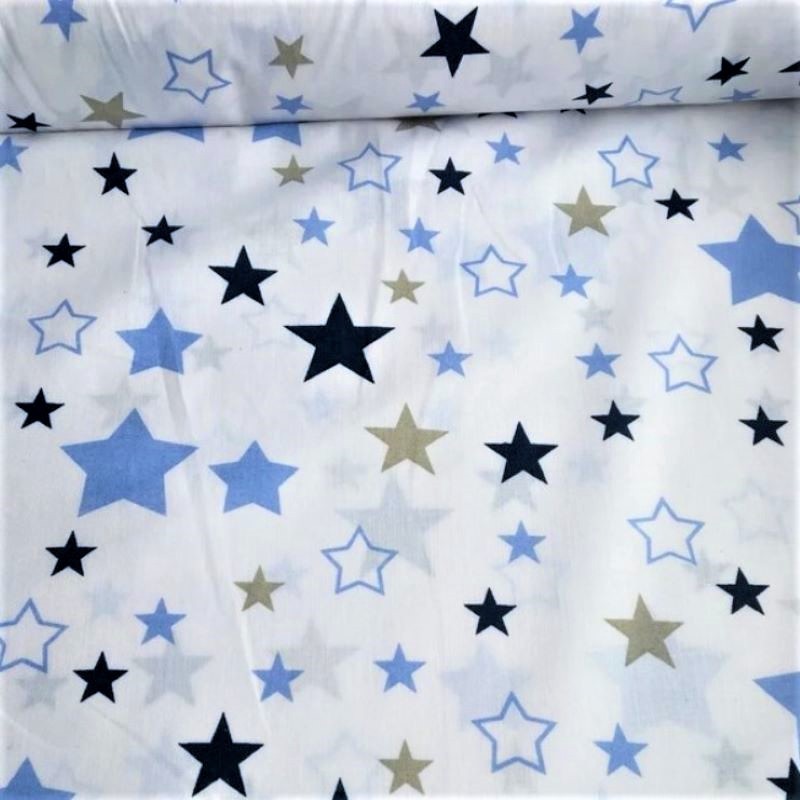 Tela estrellas azul y gris — 1